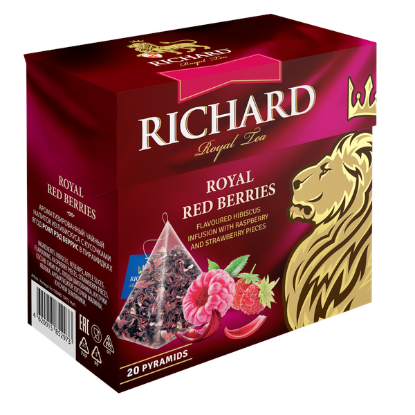 Royal Red Berries, puuvilja-ürdi taimetee püramiidides, 20×1,7g. - Richard Tea Estonia